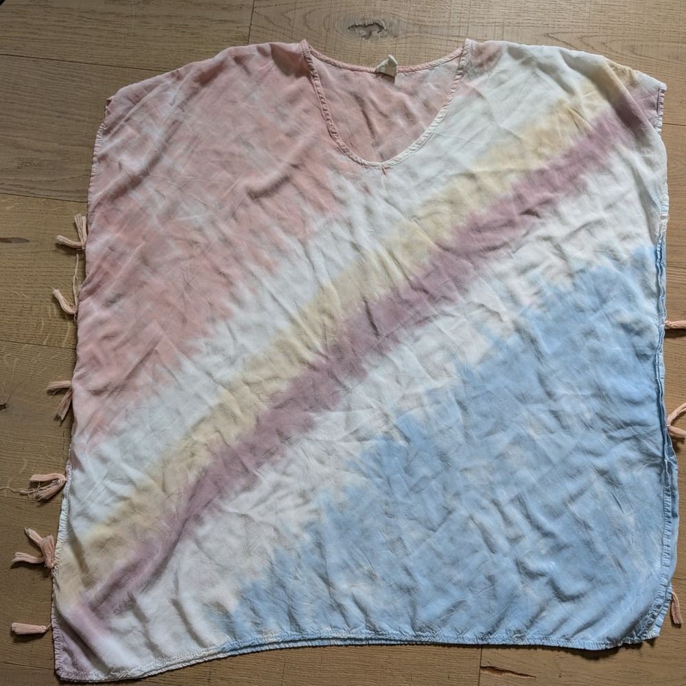 Surf Gypsy Cover Up Tunic Top Tie Dye Tassels Beach Resort Wear Small